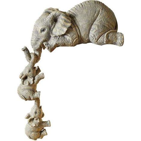 Elephant Animal Figurines Collection Éléphant Sculpture Set d\'ornement éléphant de résine pour décorations de table (1/3)