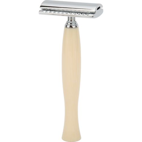 Rasoir de sécurité à double tranchant, rasage sûr et précis, utilisation simple, pratique et durable, rasoir manuel beige (1/5)