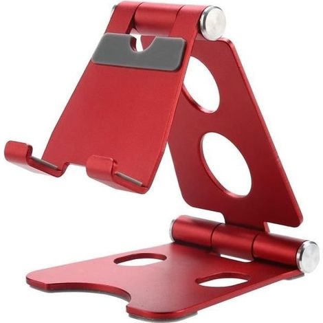 the Bracket Mobile Bracket portable foldable Phone Stents Bracket of phone portable-Metal foldable red of bracket of (1/4)