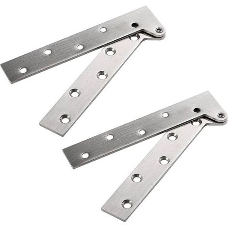 Due cerniere girevoli per ante, con apertura totale a 180 gradi, realizzate in acciaio inox, adatte per cerniere a libro per ante di armadi (150 mm).