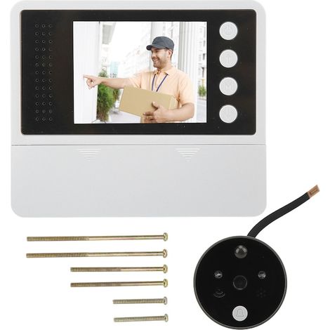 Vizor digital pentru usa, vizor video, camera sonerie, 4 tonuri de apel, viziune nocturna, interfon bidirectionnel pentru case, apartamente si birouri (1/5)