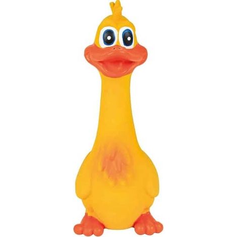 Juguete pollo perros morder caucho 20 cm Amarillo (1/4)