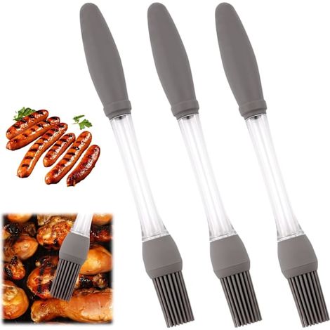 Filiyano-Lot de 3 pinceaux à huile en silicone, pinceau de cuisson, pinceau à beurre résistant à la chaleur, pinceau à sauce barbecue pour la cuisine (1/4)