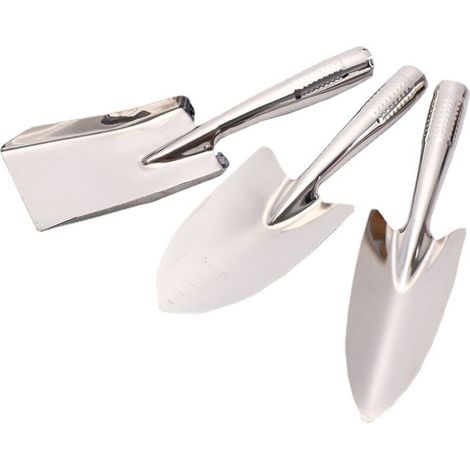 Ensemble D'outils de Jardinage, 3 Pièces Outils de Jardin en Acier Inoxydable avec Pelle à Main, Pelle Pointue, Fourche à Main et bêche, Outils de Jardinage Durables pour Hommes et Femmes (1/4)