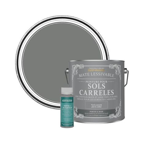 Peinture pour Sols Carrelés Mate Lessivable - Gris Ombre (1/2)