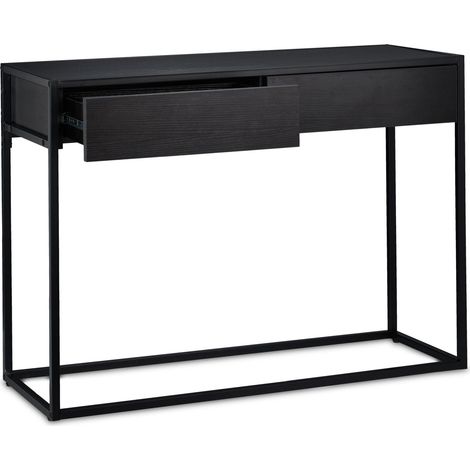 Tavolo console stretto per corridoio portaoggetti decorazioni 120 x 30 x 75 cm in legno nero 130010236