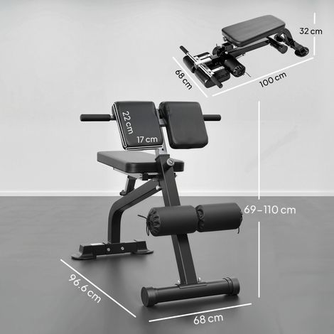 Banc de musculation multifonction, banc d'entraînement fitness, structure en acier robuste, noir, idéal pour exercices à domicile (1/5)