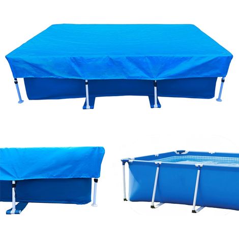 Bâche de Piscine Rectangulaire pour Piscines 220 x 150 cm Facile à Installer 2,2 x 1,5 m Bache Piscine Anti-poussière Résistant aux UV Rectangular Pool Cover (1/5)