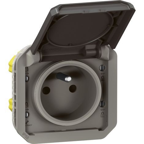 PRISE DE COURANT AVEC VOLET PLEXO COMPOSABLE - ANTHRACITE LEGRAND LEG070047
