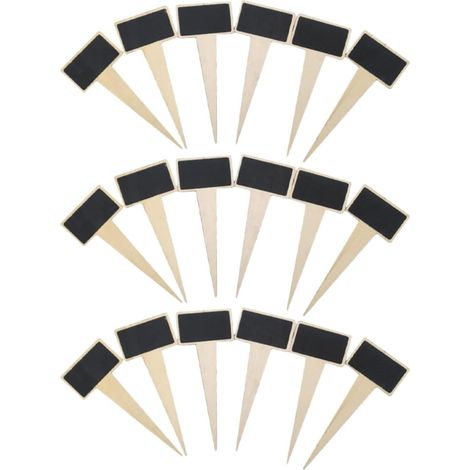 18 mini étiquettes en bois style tableau noir pour plantes et pots de jardin (1/5)