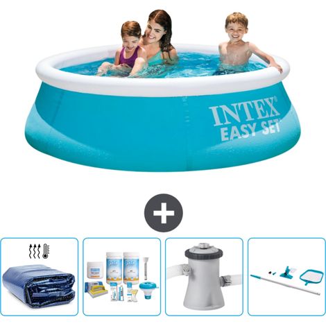 Intex runder aufblasbarer Easy Set-Pool – 183 x 51 cm – Blau – im Lieferumfang enthalten Accessoire CB7