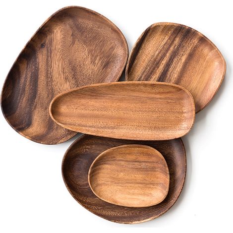 Plateau De Service En Bois D Acacia - Plateau Rectangulaire Pour Fromage Et Apéritif - Usage Intérieur - 1 Pièce (1/5)