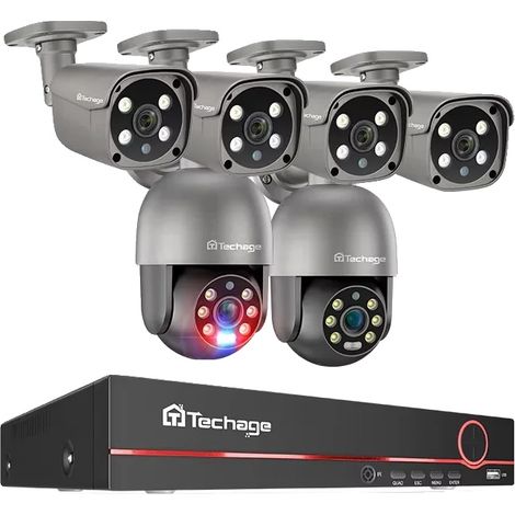 Sistema di telecamere di sicurezza, risoluzione 5MP, accesso remoto, NVR 8 canali, 6 telecamere B, nessuna-a (1/2)
