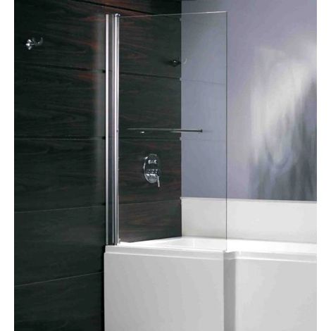 Anta battente sopravasca in vetro Trasparente 5 MM - Telaio Cromato - Misura: 86 x h140 (1/3)
