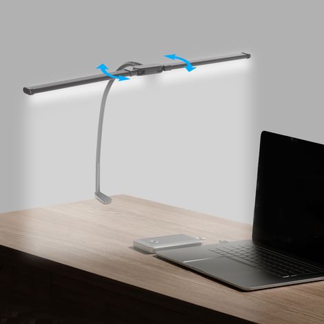 Tisch-Leselampe, LED-Schreibtischlampe mit Druckknopf, Doppelkopf-Schreibtischlampe (1/5)