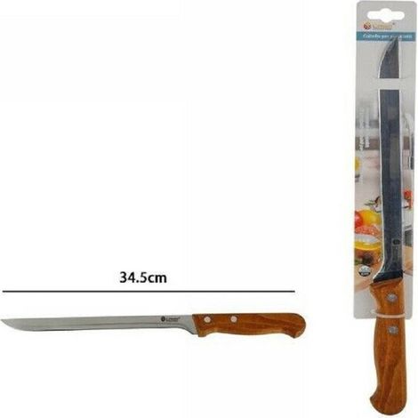 Couteau à Jambon Couteau De Cuisine Acier Manche En Bois 34.5 Cm