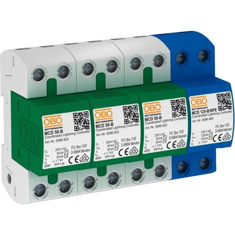 OBO Bettermann Vertr Blitzstromableiter Set f.TT u.TNS Netze MCD 50-B 3+1 (1/3)