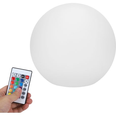 Lampe de table LED sphérique, 16 couleurs, 4 modes, chargement USB, télécommande, étanche, idéale pour piscine, jardin et pelouse. (1/5)