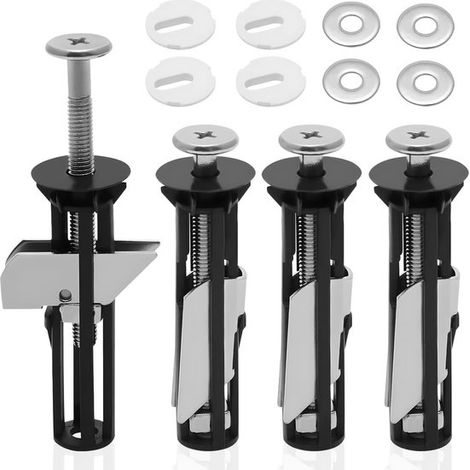 Juego de 4 tornillos para asiento de inodoro, Bisagras para tapa superior, Juego de piezas de repuesto universales para asiento de inodoro (1/5)