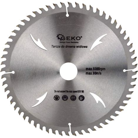 Geko G78061 Tct - Hoja de sierra circular con agujeros (230 x 22 x 60 T, 12 unidades)