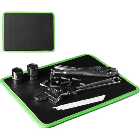 Tapis magnétique à outils - 32,3 x 24,9 x 0,7 cm - Organiseur flexible - Tapis magnétique - Pour projets, bureau, table, construction, voiture, garage, atelier, réparation automobile, bricolage (1/5)