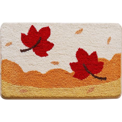 Tapis de bain antidérapant, tapis de bain doux et moelleux en microfibre, tapis de bain absorbant pour baignoire, salle de bain, entrée, paillasson (1/5)