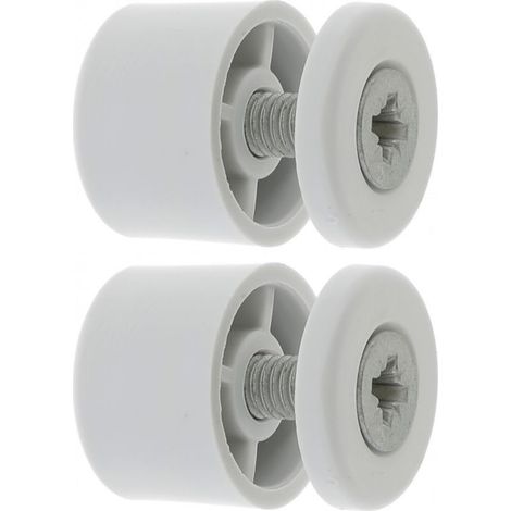 Runde PVC-Lamellenendkappe (15 mm x 22 mm) für Rollläden – Inkl. Unterlegscheibe und Schraube – Zur Befestigung an Holzkonstruktionen – Hellgrau (1/3)