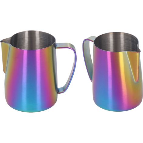 Pichet à lait en acier inoxydable 650 ml (22 oz) - Pichet à café mousseur coloré (1/5)