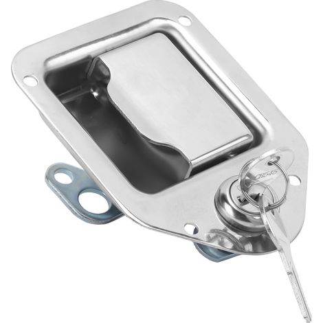 Serrure de porte de voiture en forme de T en acier inoxydable avec 2 clés, de remplacement pour armoire de distribution électrique métallique et boîte à outils (1/5)