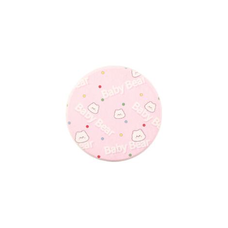 Dessous de verre rond en diatomite – Motif ours rose – Sous-verre absorbant pour table et bureau (1/5)