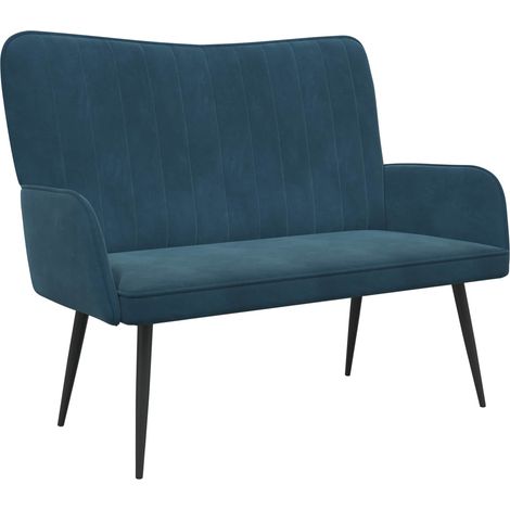 Sofá de 2 Plazas Azul 115 x 61 x 87 cm Terciopelo vidaXL (1/5)