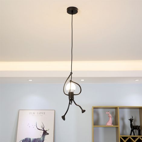 Suspension Design Figurine Européenne en Fer – Monopoint LED Tri-Color, Luminaire pour Salle à Manger et Salon (1/4)