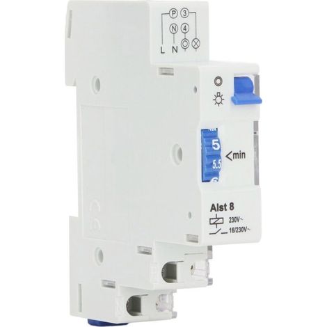 Minuterie mécanique 1-7 minutes – Moteur à quartz 230V CA – Installation sur rail de guidage – Pour néons et chauffe-eau (1/5)