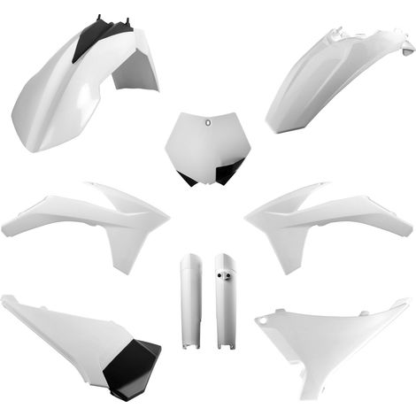 Kit completo di plastiche Polisport per KTM SX SXF XC 12 11, arancione e bianco, resistenti.