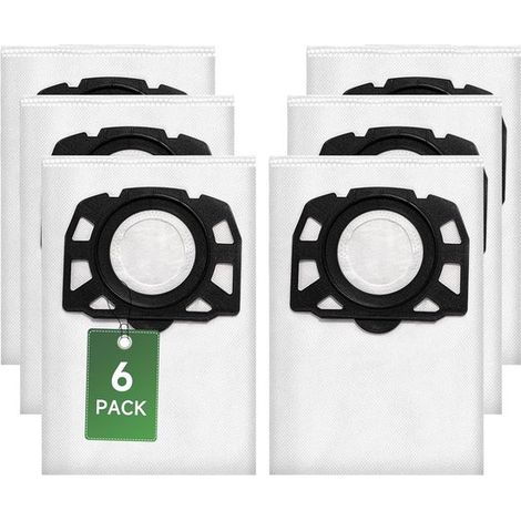 Lot de 6 sacs non-tissés compatibles Kärcher WD2/WD3/KD3 et SE4001/SE4002, sacs aspirateur collecteurs