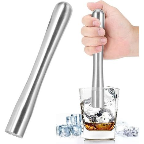 Pilon à cocktail, agitateur à cocktail, pilon à citron vert, pilon à boissons en acier inoxydable, mélangeur à cocktail (1/5)