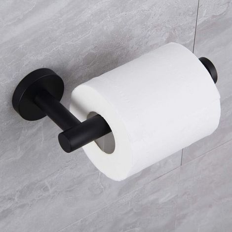 Porte-rouleau de papier toilette mural en acier inoxydable 304 noir mat (1/5)