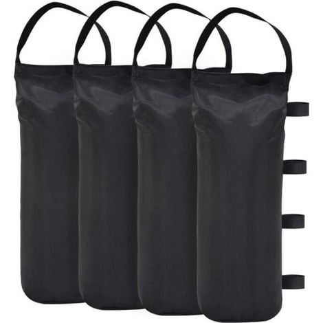 Lot de 4 sacs de sable pour tonnelle - Qualité industrielle - Poids pour tonnelle et tentes de jardin —le noir (1/4)