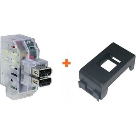 Fanton caricatore doppia presa USB AA 5V 2,4A compatibile Abb Elos - 82892-AE