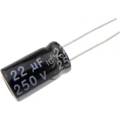 Condensateur électrolytique 22uf 250v 105º 10x20mm 22mf250v105