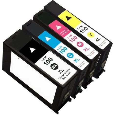 Cartouche D Encre - LM108 - Noir Rouge Jaune Bleu - Compatible S405 S408 100XL 105XL S305 S505 S605 PRO205 PRO905 705 - 4 Pièces (1/5)