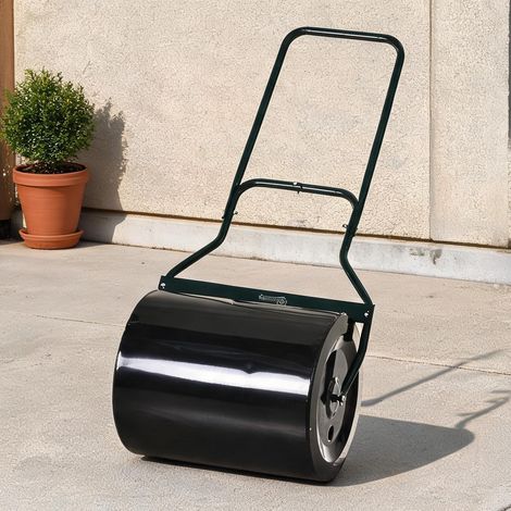 Rouleau de jardin métallique noir réservoir 60 litres manche en U (1/5)