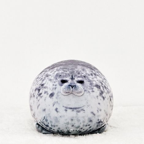 Kulliger Seehundkissen, weiches Baumwoll-Seehundplüschkissen, niedliches Tierspielzeug zur Dekoration (30 cm)