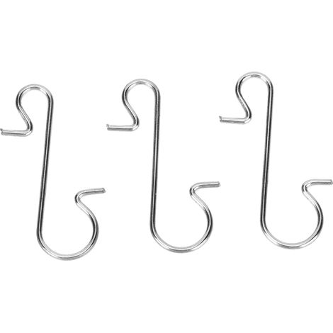 100 Mehrzweck-Weihnachtsbaumhaken aus Metall in S-Form (weiß) (1/5)