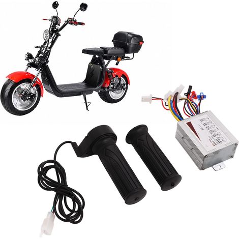 12V 500W Bürstenmotor-Controller + Gasgriff-Set mit langem Kabel und Rotorblatt für Elektroroller, Mini-Elektromotorräder und Elektrofahrräder (1/5)
