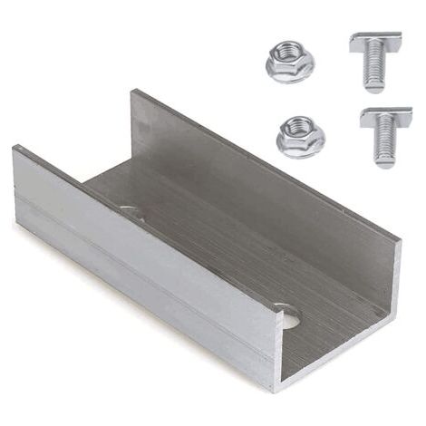 royaluxe-Connecteur profilé en C pour panneau solaire, 4 pcs, en Aluminium, 120 x 45 x 32 mm, Connecteur de rail pour rails PV 40 x 40 mm, Connecteur de profilé d'installation PV Elément de rail