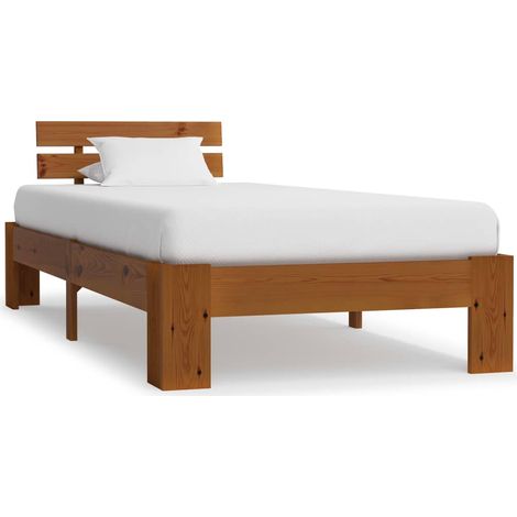 Estructura de cama madera maciza pino marrón miel 100x200 cm vidaXL
