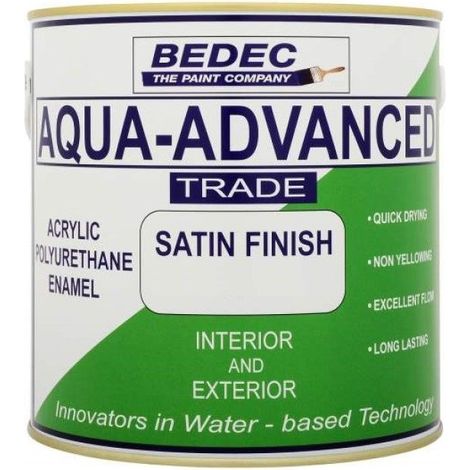 Bedec Aqua Advanced Paint Satin - Brilliant White - 2.5 Litre