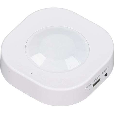 Détecteur de mouvement intelligent carré, alimenté par piles, avec capteur infrarouge WiFi et application mobile pour alarme à domicile. (1/5)