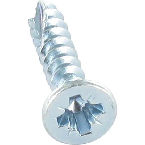 Vis bois TEKOR Tête fraisée Cranté Pozi N°2 3.5X30 Pointe antifendage type 17 Filetage total Acier zingué - 30 pièces (1/2)